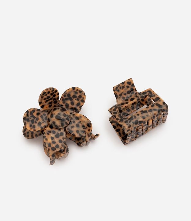 Kit 02 Pinzas para el Pelo con Estampa de Animal Print