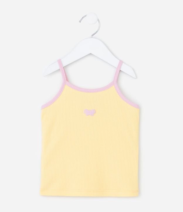 Musculosa Infantil con Mariposa Acanalada - Talle 1 a 6 años