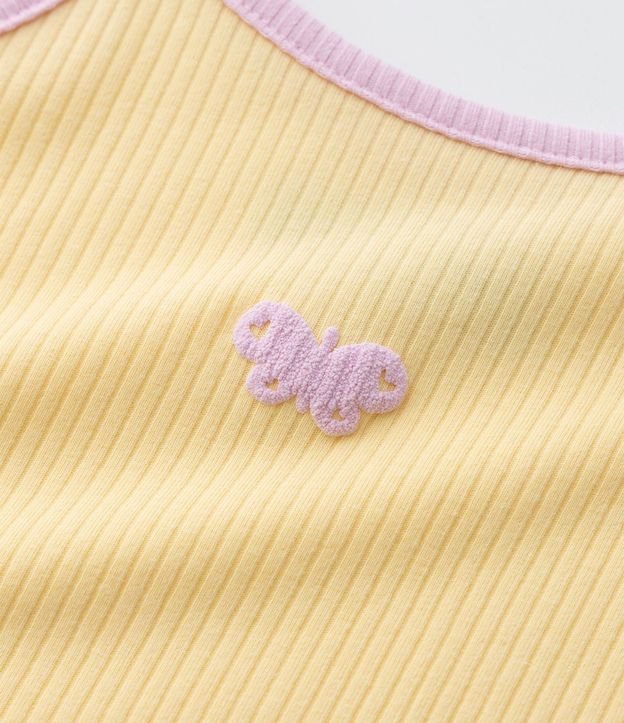 Musculosa Infantil con Mariposa Acanalada - Talle 1 a 6 años 2