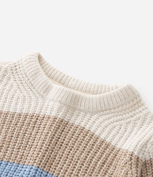 Suéter Infantil Chenille con Rayas en Bloques de Colores – Talle 7 a 16 5