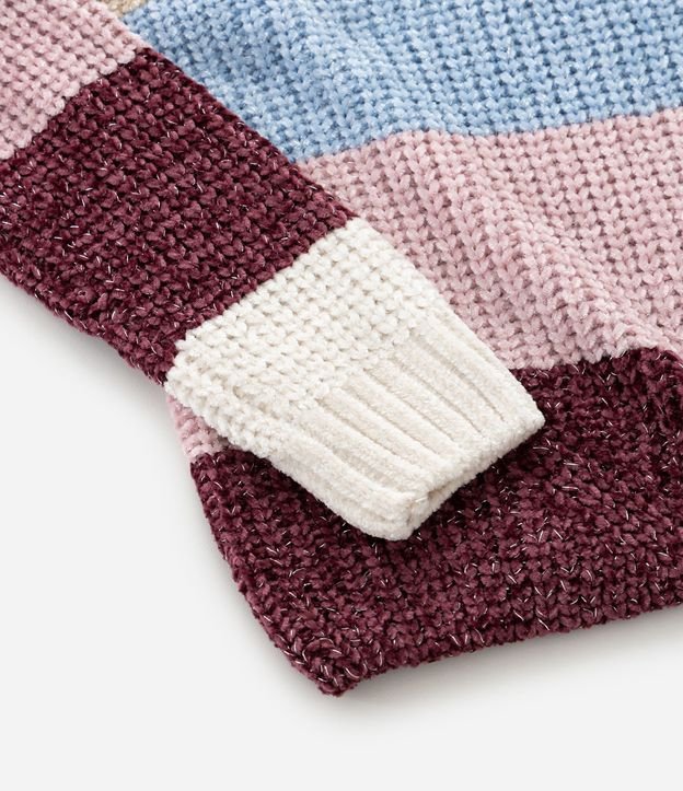 Suéter Infantil Chenille con Rayas en Bloques de Colores – Talle 7 a 16 6