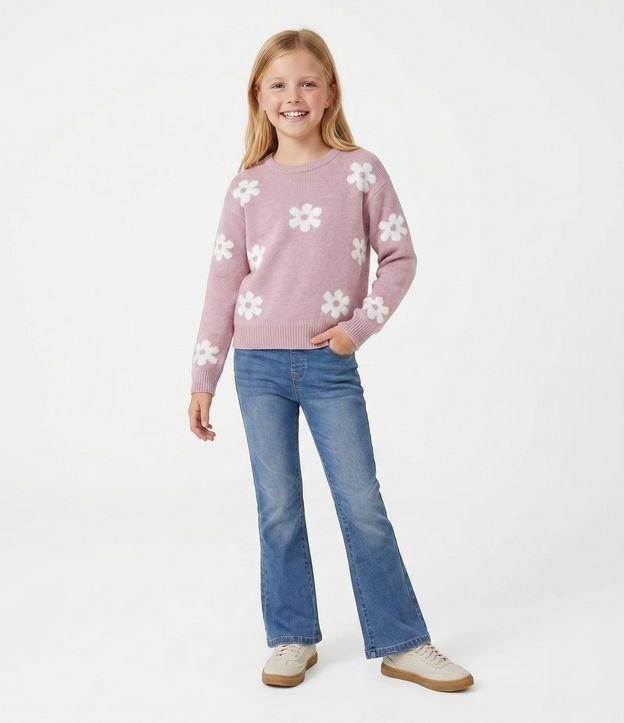 Buzo Infantil en Punto con Estampa Floral – Talle 5 a 14 años