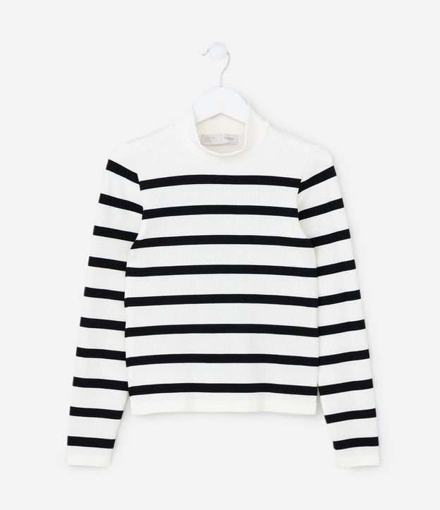 Remera Infantil Seamless Rayada con Cuello Alto – Talle 5 a 14 años 3