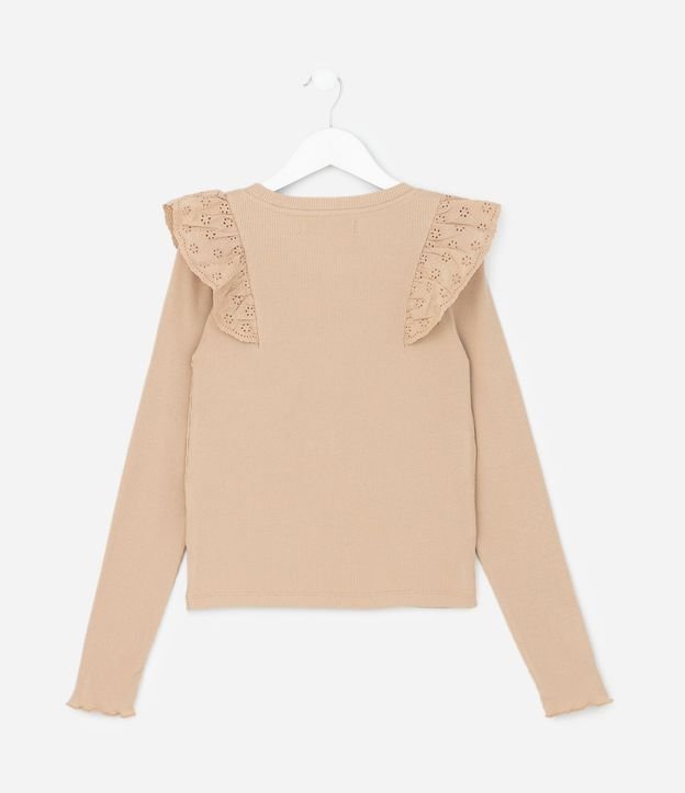 Remera Infantil Rib con Volado de Broderie – Talle 5 A 14 años 3