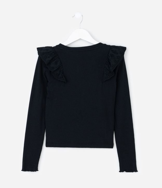 Remera Infantil Rib con Volado de Broderie – Talle 5 A 14 años 4