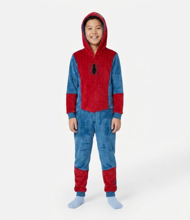 Pijama Jumper Infantil en Fleece con Estampado Spider-Man – Talle 3 a 12 años