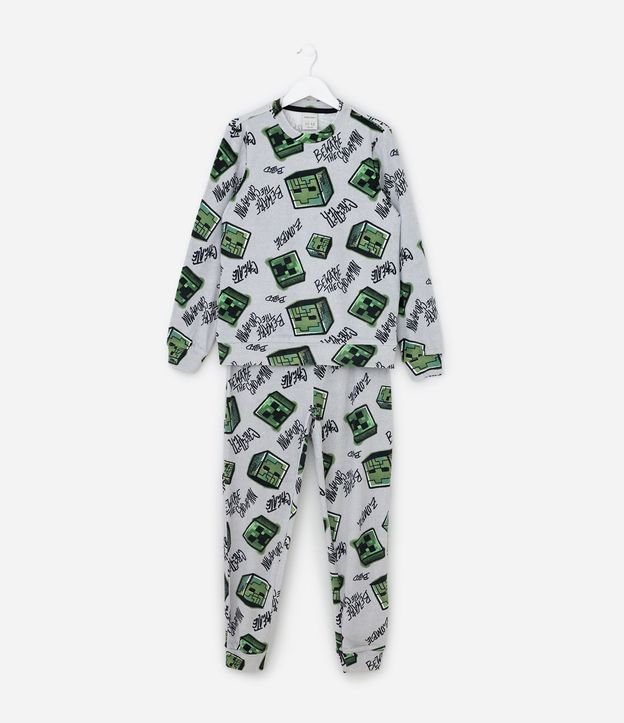 Pijama Infantil en Plush con Estampa de Minecraft – Talle 5 a 14 años 2