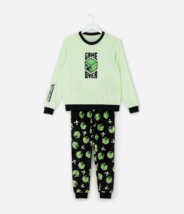Pijama Infantil Blusa y Pantalón con Estampa de Minecraft – Talle 5 a 14 años