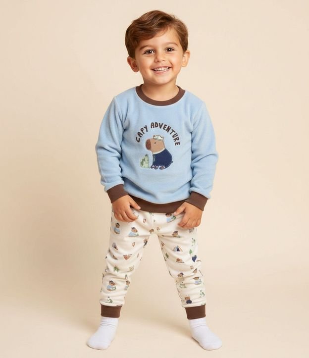 Pijama Infantil Largo con Estampa de Carpincho – Talle 2 a 6 años