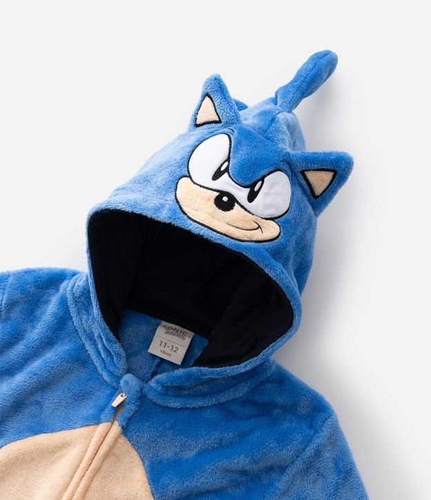 Pijama Jumper en Fleece do Sonic con Capucha Infantil - Talle 4 aos 14 años 5