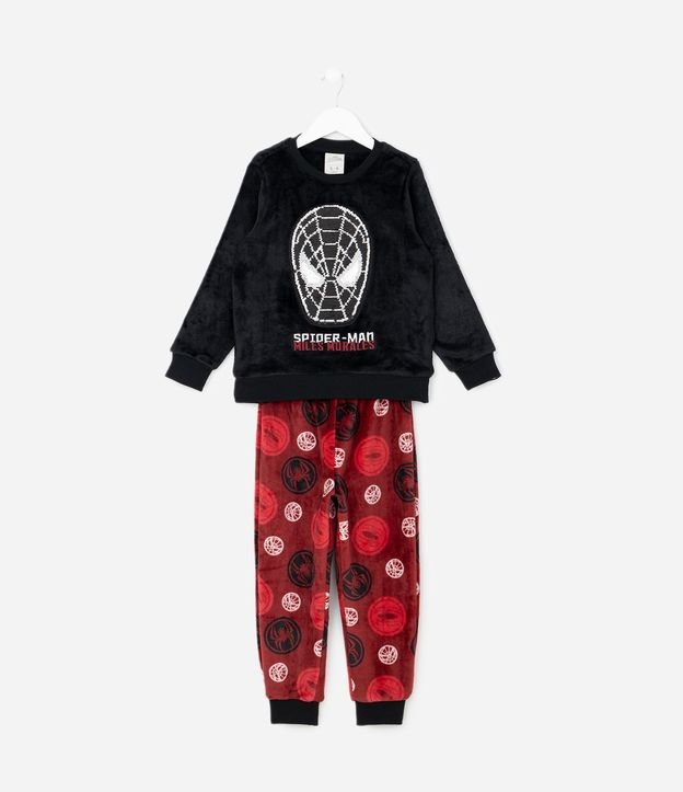 Pijama Infantil Estampado Hombre Araña y Lentejuelas Interactivas – Talle 3 a 10 años