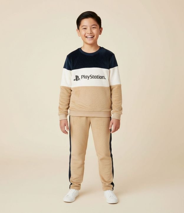 Pijama Infantil Largo con Estampa de PlayStation – Talle 5 a 16 años 2