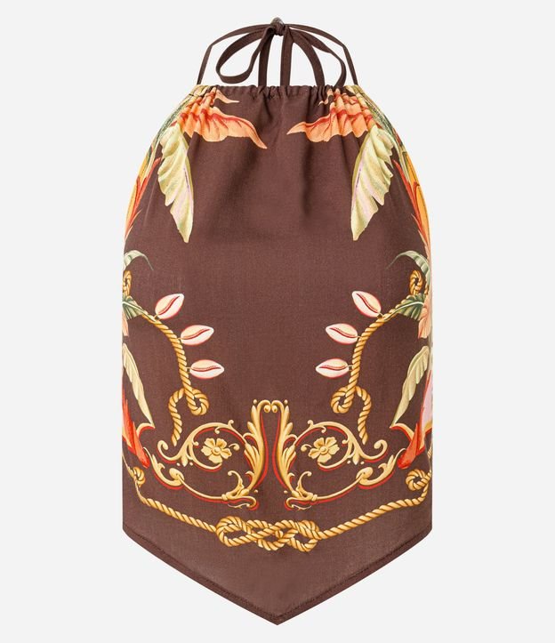 Blusa Frente Única en Viscosa con Estampa Tropical 5
