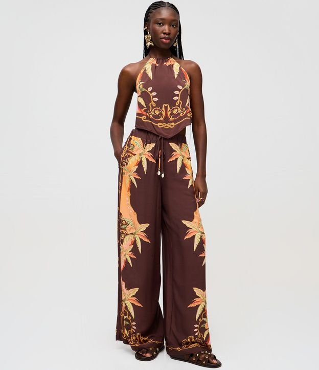 Blusa Frente Única en Viscosa con Estampa Tropical 2