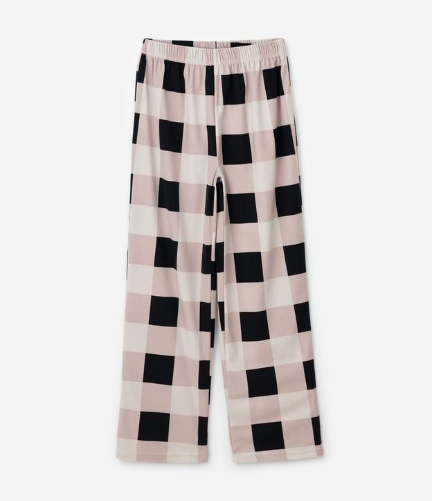 Pijama Infantil Largo con Bordado y Estampa de Cuadros– Talle 5 a 14 años 5