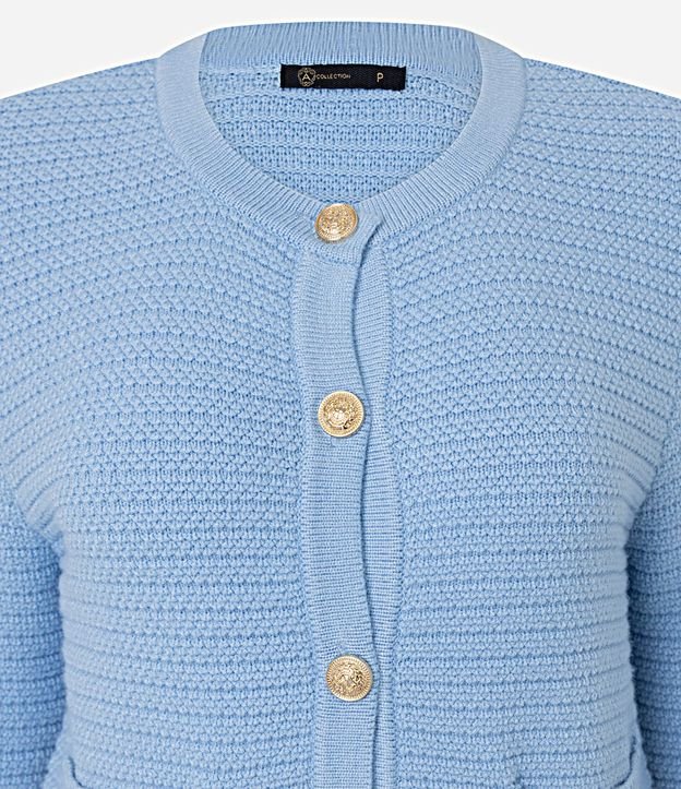 Cardigan Texturizado en Punto con Botones Metalizados 7