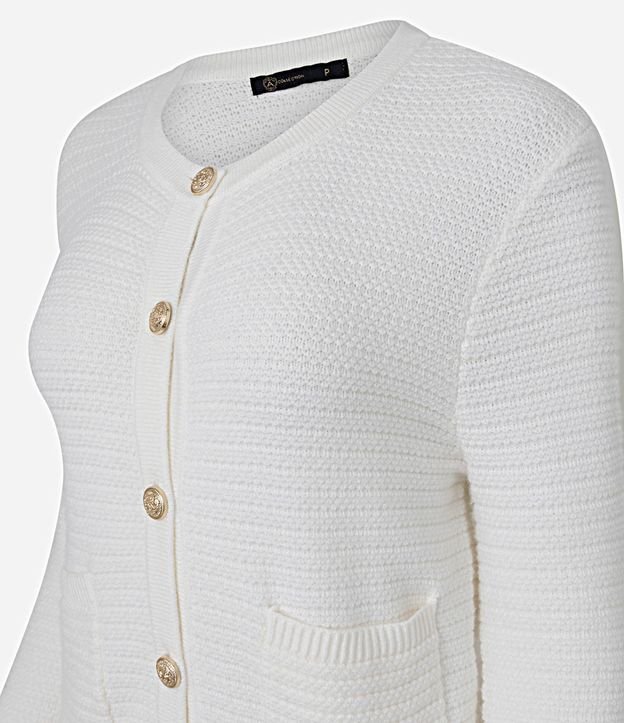Cardigan Texturizado en Punto con Botones Metalizados 8