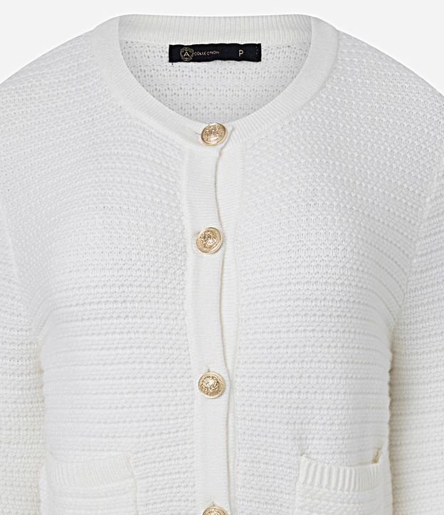 Cardigan Texturizado en Punto con Botones Metalizados 9