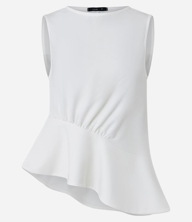 Blusa Peplum con Cuello Redondo y Ruedo Asimétrico 7