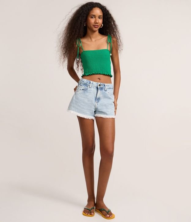 Blusa Cropped en Lastex com bretel fino de lazo Búzios 3