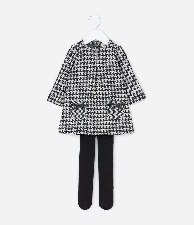 Vestido Infantil de Cuadros con Media Can Can – Talle 0 a 18 Meses 2