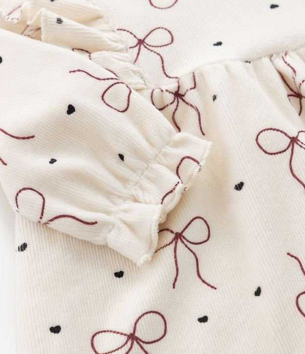 Vestido Infantil en Terciopelo Cotelê con Moñitas y Media-Pantalón – Talle 0 a 18 Meses 9