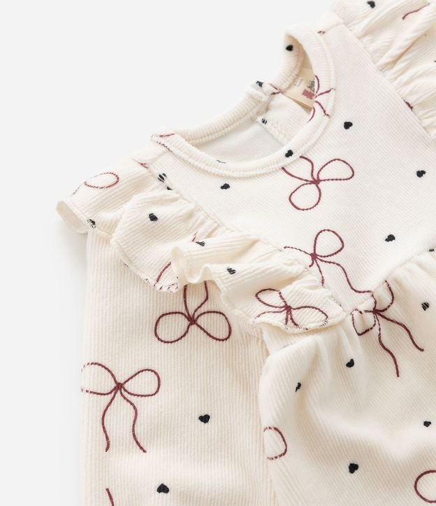 Vestido Infantil en Terciopelo Cotelê con Moñitas y Media-Pantalón – Talle 0 a 18 Meses 12