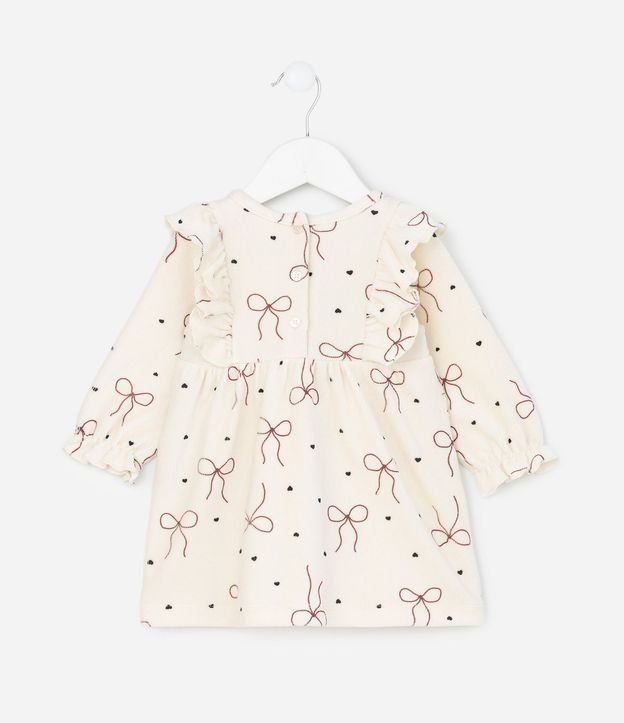 Vestido Infantil en Terciopelo Cotelê con Moñitas y Media-Pantalón – Talle 0 a 18 Meses 4