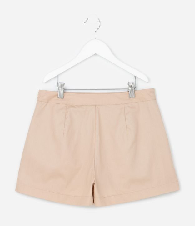 Short Pollera Infantil en Sarga con Pliegues y Moña - Talle 5 a 16 años 3