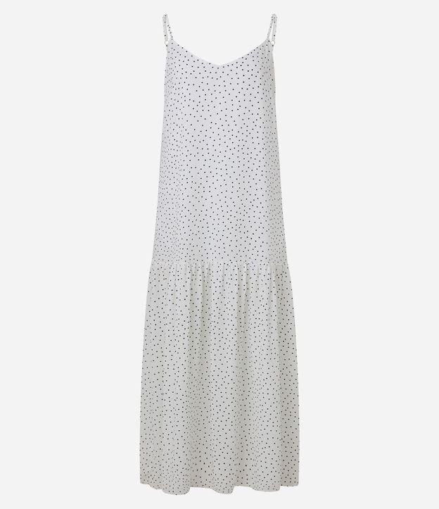 Vestido Evasê Largo en Crepé con Estampa de Lunares 6