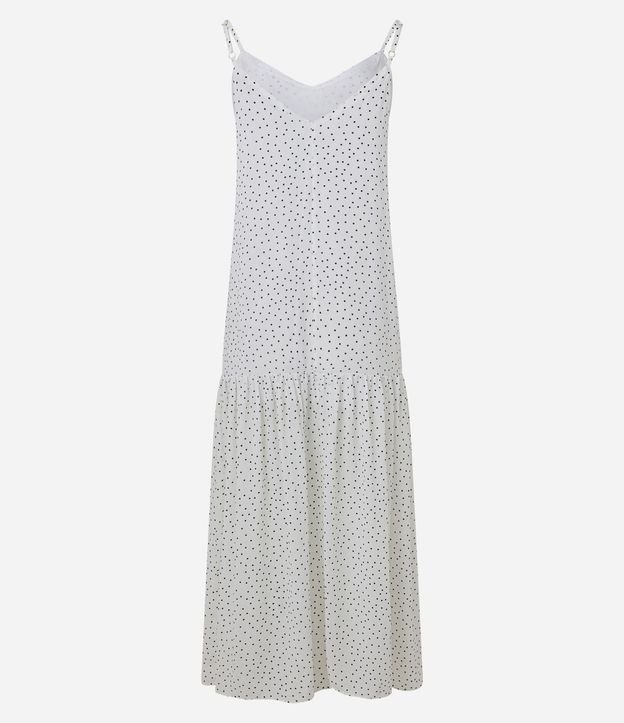 Vestido Evasê Largo en Crepé con Estampa de Lunares 9