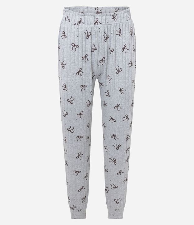Pijama Largo en Punto con Estampa de Lacitos 6