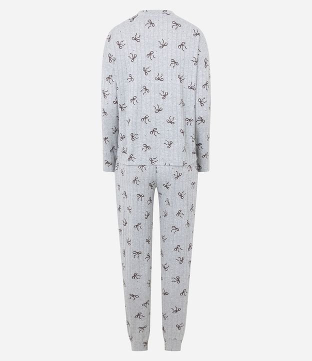Pijama Largo en Punto con Estampa de Lacitos 7
