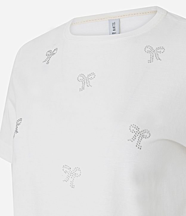Remera T-shirt en Algodón con Lazos en Aplicación de Hotfix 6