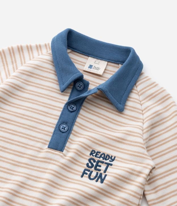 Mono Infantil Listrado en Suedine con Cuello Polo – Talle 0 a 18 Meses 5