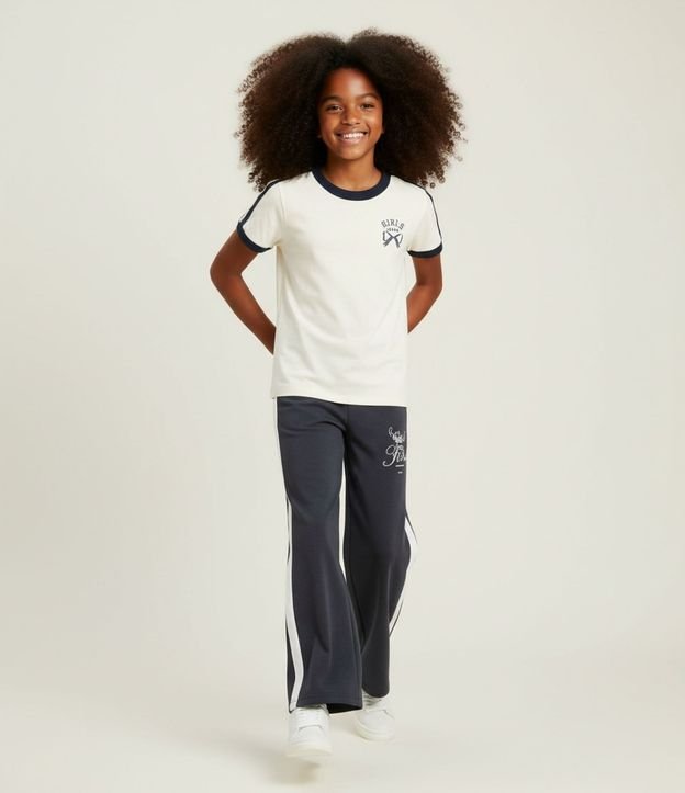Pantalón Infantil Wide con Stitch y Abertura Lateral – Talle 5 a 14 años