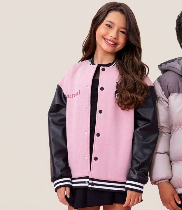 Campera Infantil Bomber Varsity Kuromi – Talle 5 a 14 años