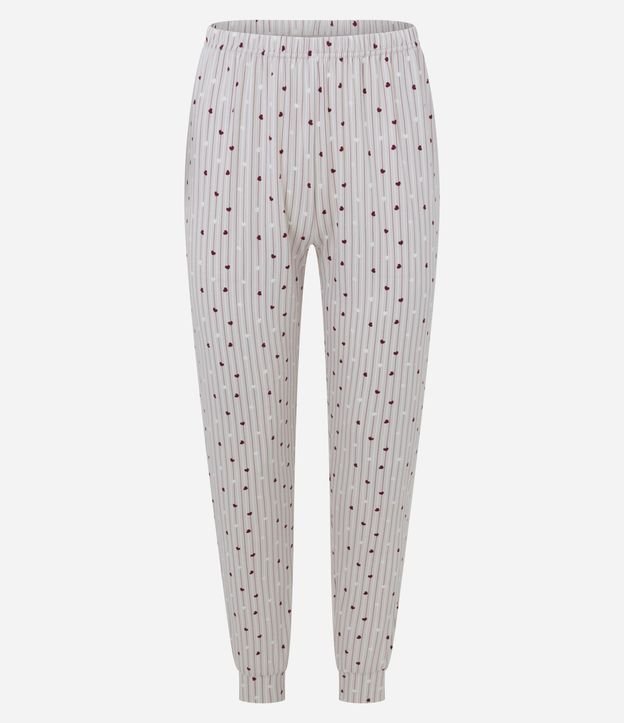 Pijama Larga en Peach Touch con Estamp de Lunares 6