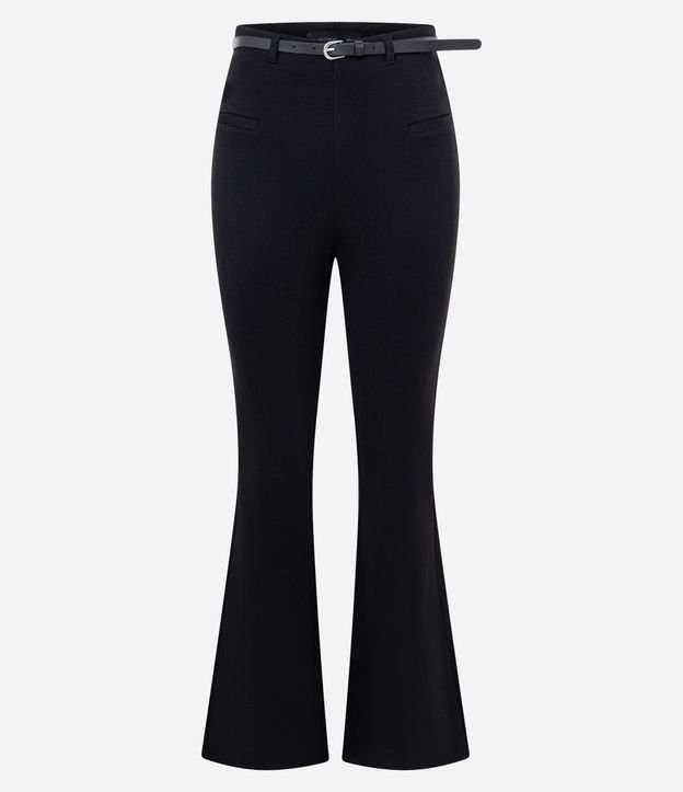 Pantalón Flare en Punto Roma con Cinturón