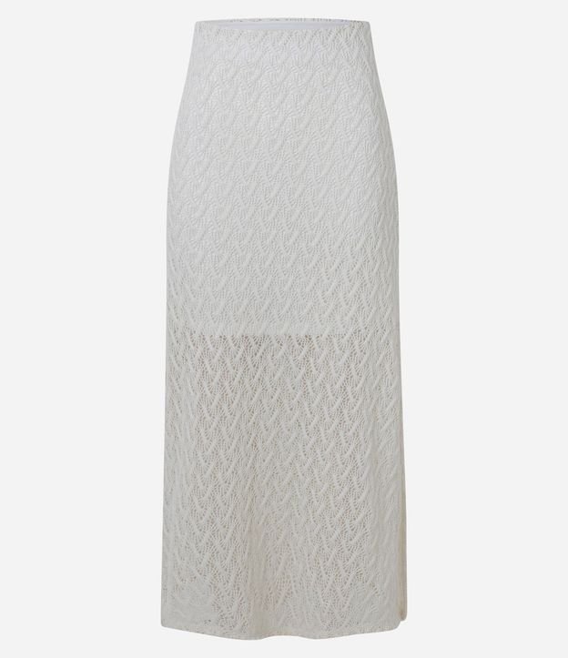 Pollera Midi en Encaje de Efecto Ganchillo 7