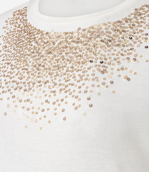 Blusa en Viscosa con Lentejuelas Metalizados en el Pecho 6