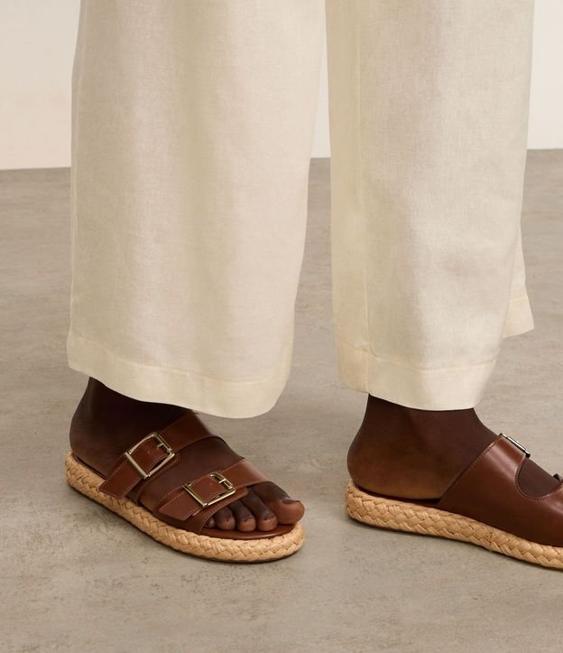 Sandalia Plana Sport Sandal en PU con Suela de Ráfia 2