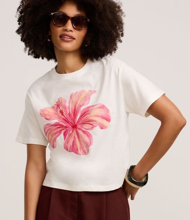 Blusa Boxy en Algodón con Estampa Floral