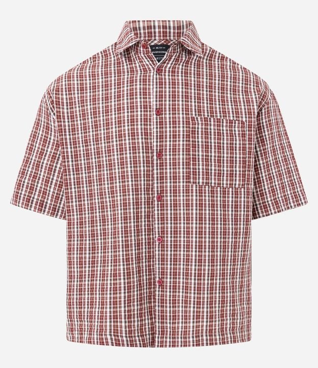 Camisa Oversized en Tricolina con Estampa de Cuadros 5