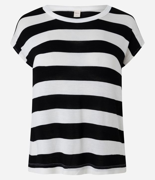 Blusa en Viscosa con Rayas Horizontales Largas 5