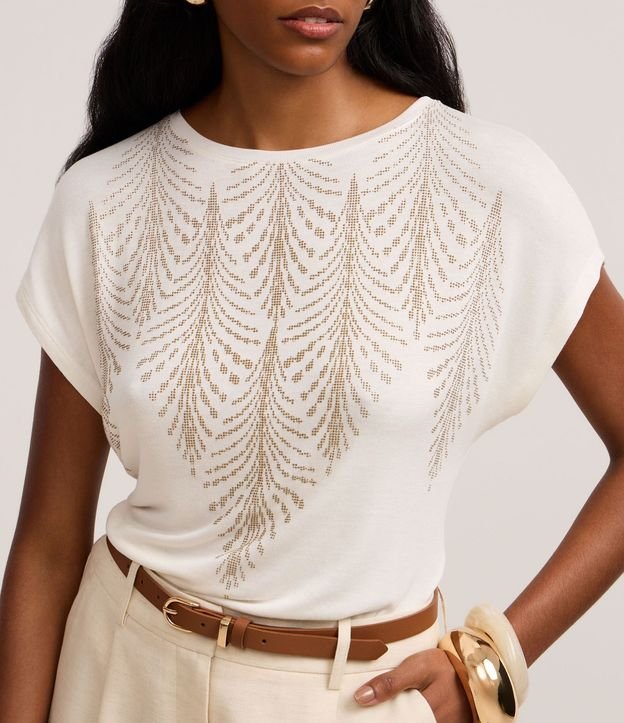 Blusa en Viscosa con Cuello Redondo y Glitter 4