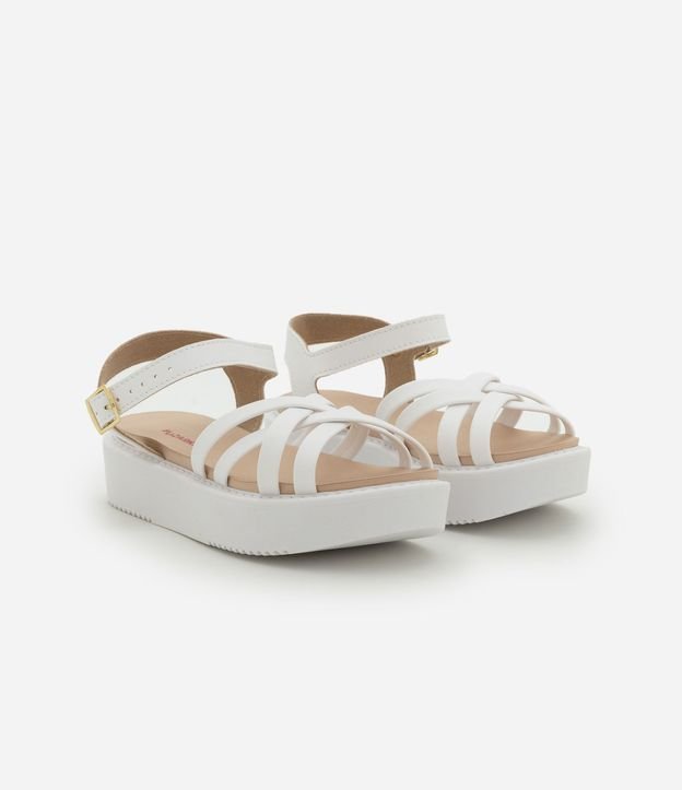Sandalia Flatform Infantil con Tiras Cruzadas - Talle 26 al 34