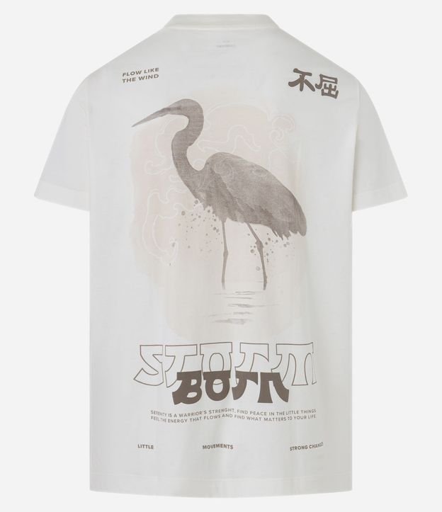 Remera Comfort en Algodón con Estampa Frente y Espalda de Garza 7
