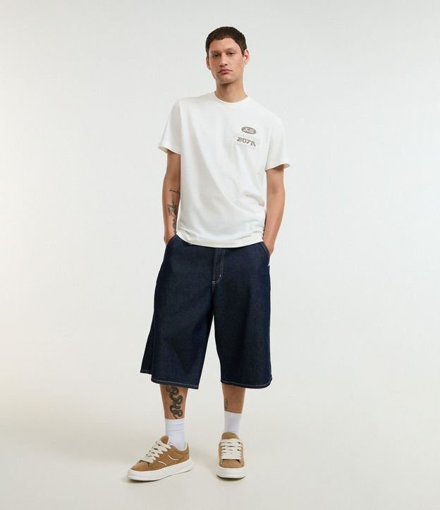 Remera Comfort en Algodón con Estampa Frente y Espalda de Garza 4
