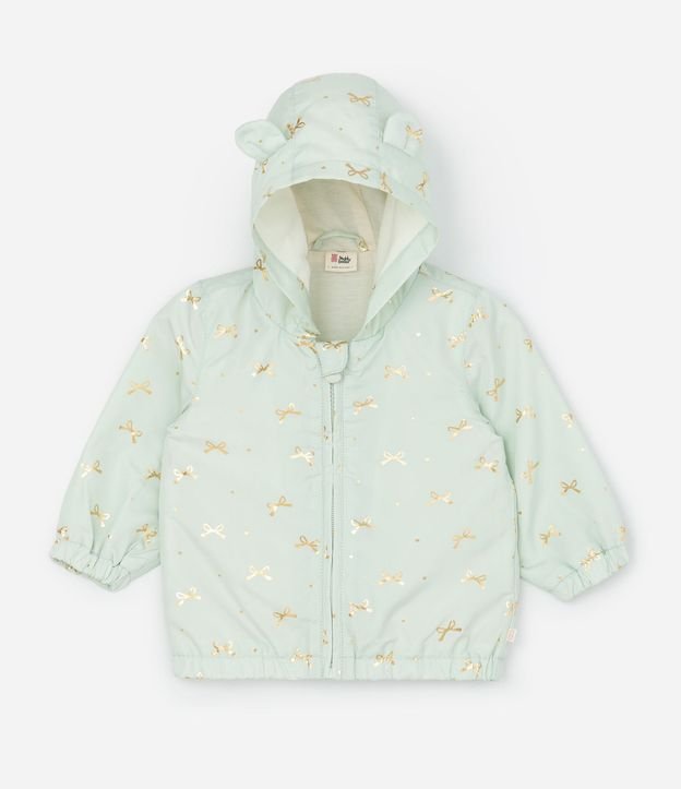 Campera Corta Viento Infantil con Estampa de Moñitas – Talle 0 a 18 Meses